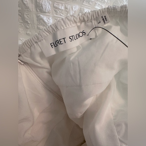 Women’s Floret Studios Textured Halter Midi Dress In White, Large - Picture 6 of 8